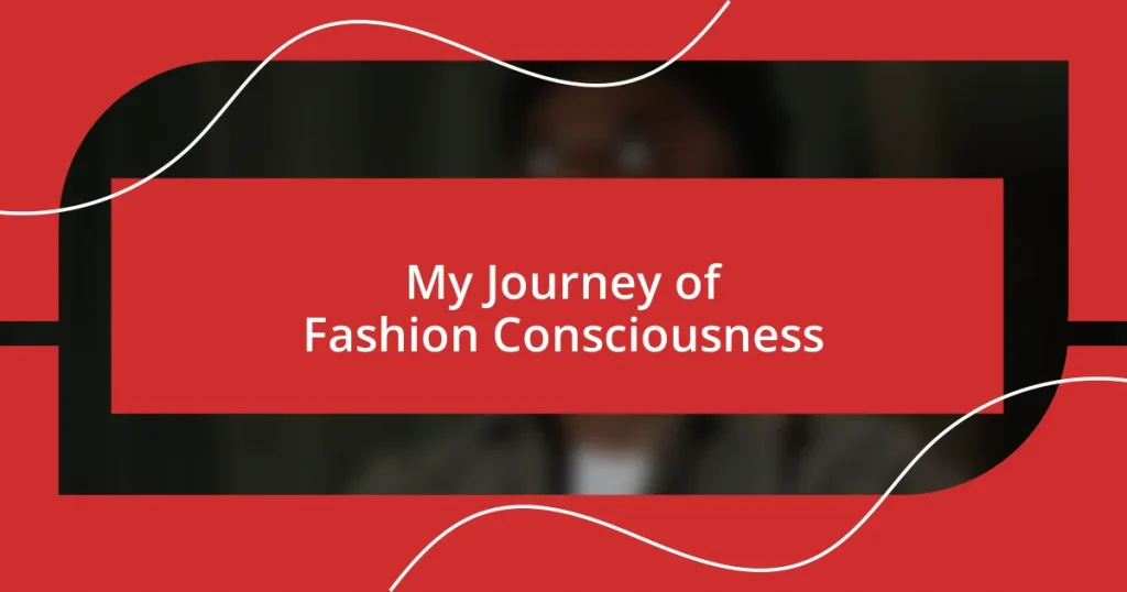 My Journey of Fashion Consciousness