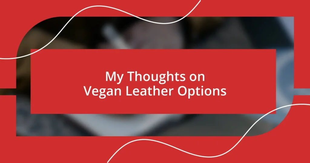 My Thoughts on Vegan Leather Options